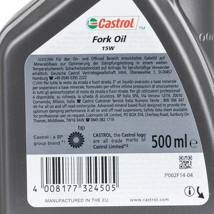 Huile de fourche Castrol FORK OIL 15 W 500 ML Universel