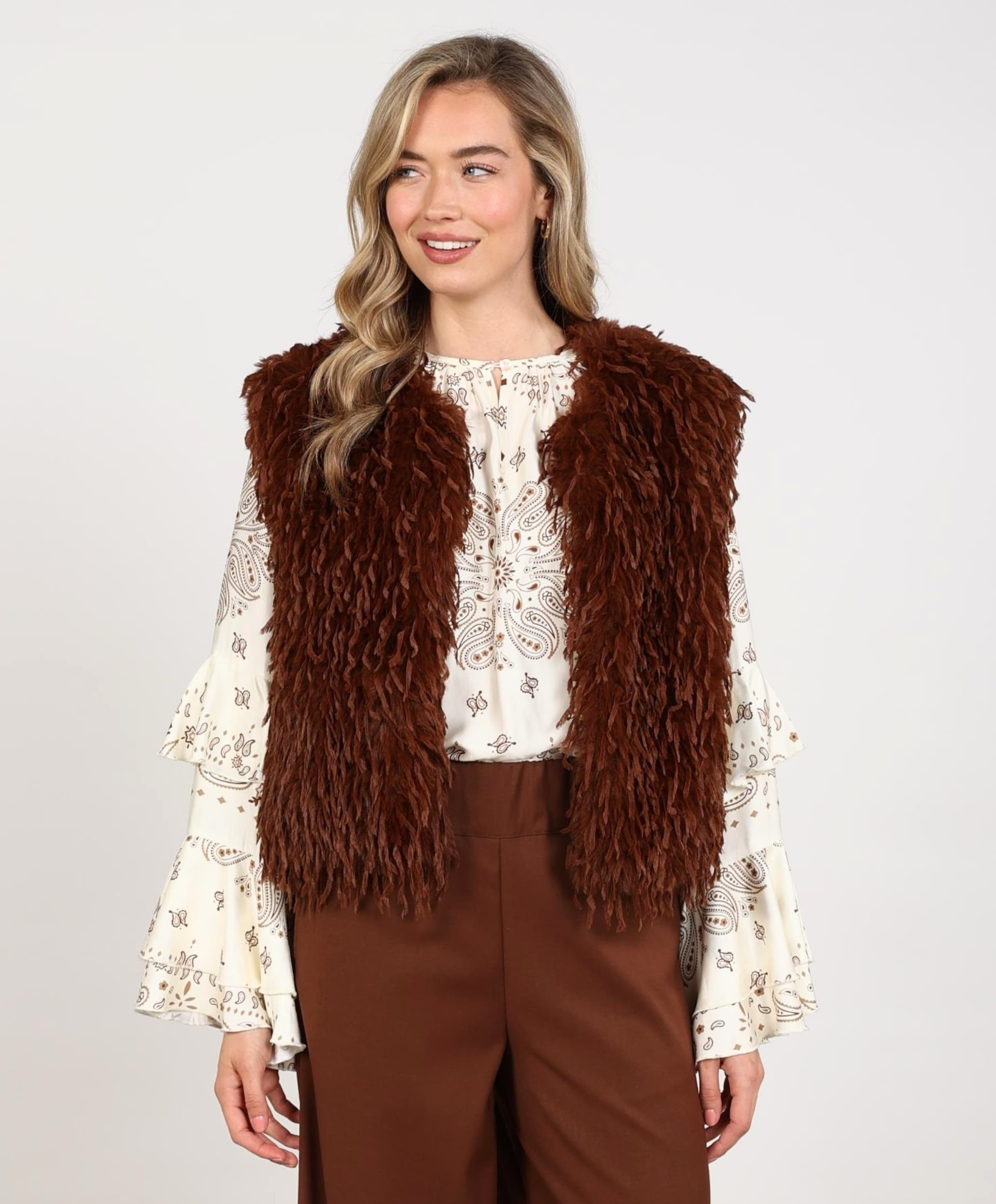 Nukus Dames gilet bruin