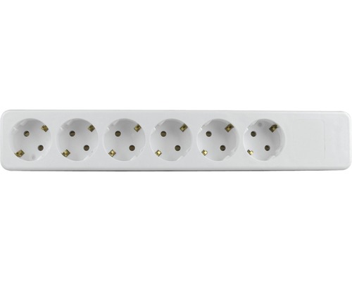 6-voudige stekkerdoos zonder kabel, wit