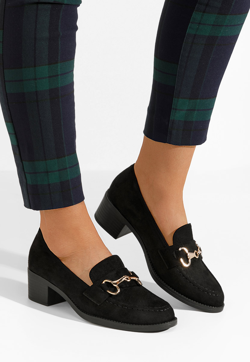 Mocassins à talon noirs Empress