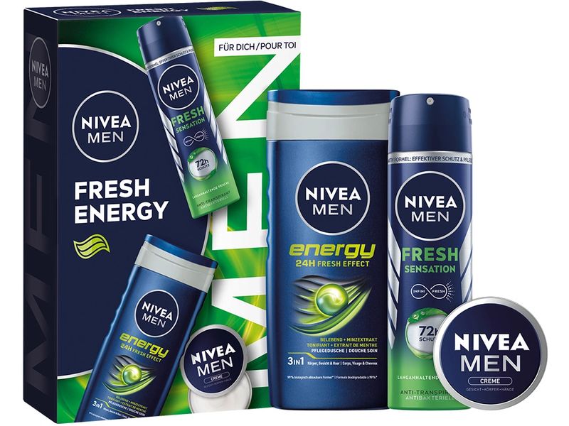 NIVEA MEN Geschenkset Fresh Energy 2024 Pflegeset für Männer