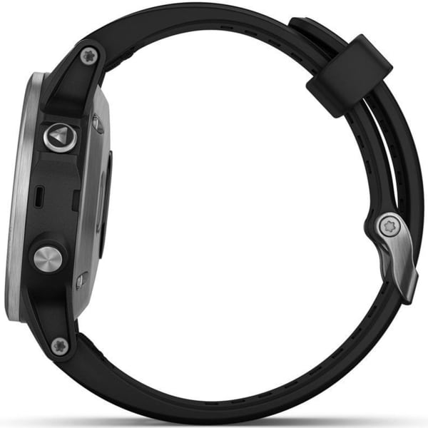 Montre cardio GPS GARMIN FENIX 5S PLUS SILVER W/BLACK BAND SILVER/BLACK