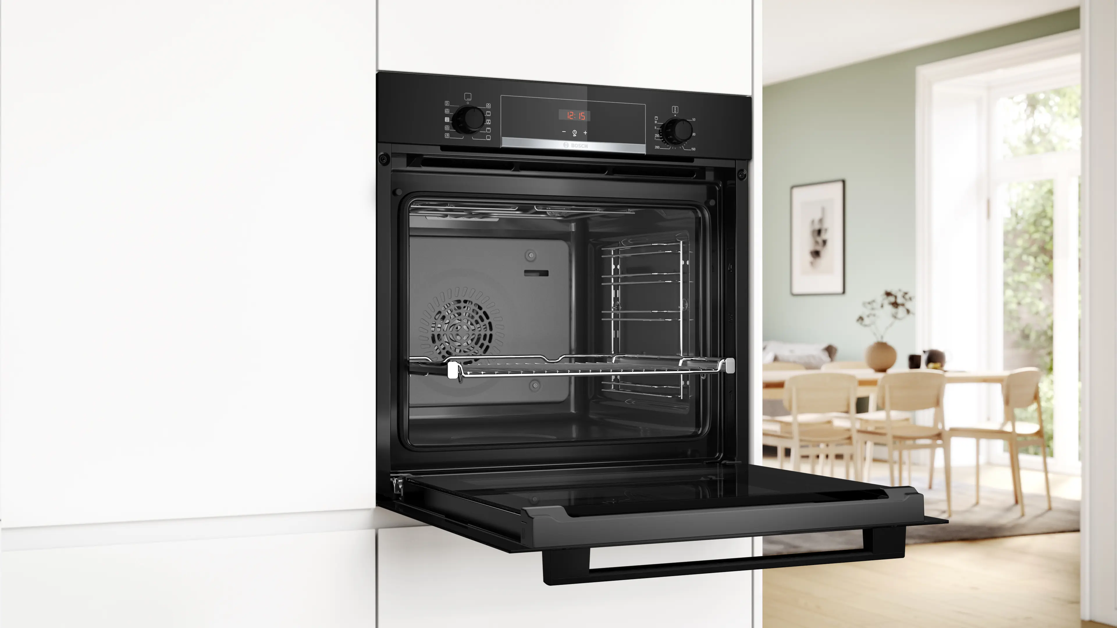 Serie 4 Bakoven met toegevoegde stoom 60 x 60 cm Zwart