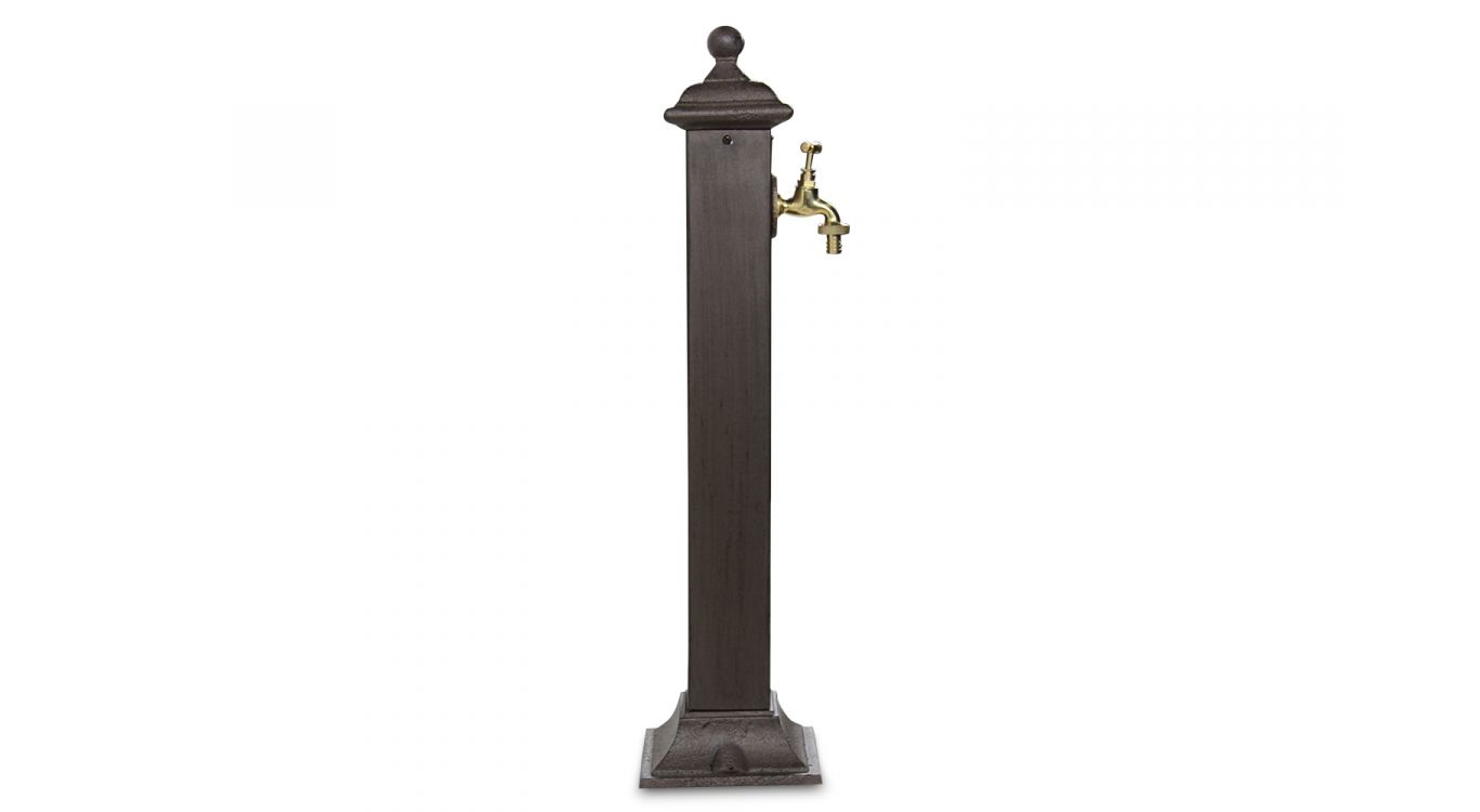 Fontaine de jardin métal marron 17.5x17.5x71cm