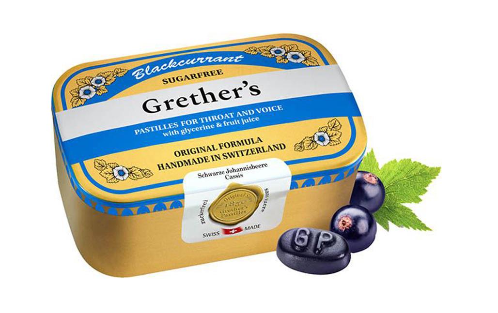 Grether's Blackcurrant zuckerfrei 440 gBonbons für Hals und Rachen