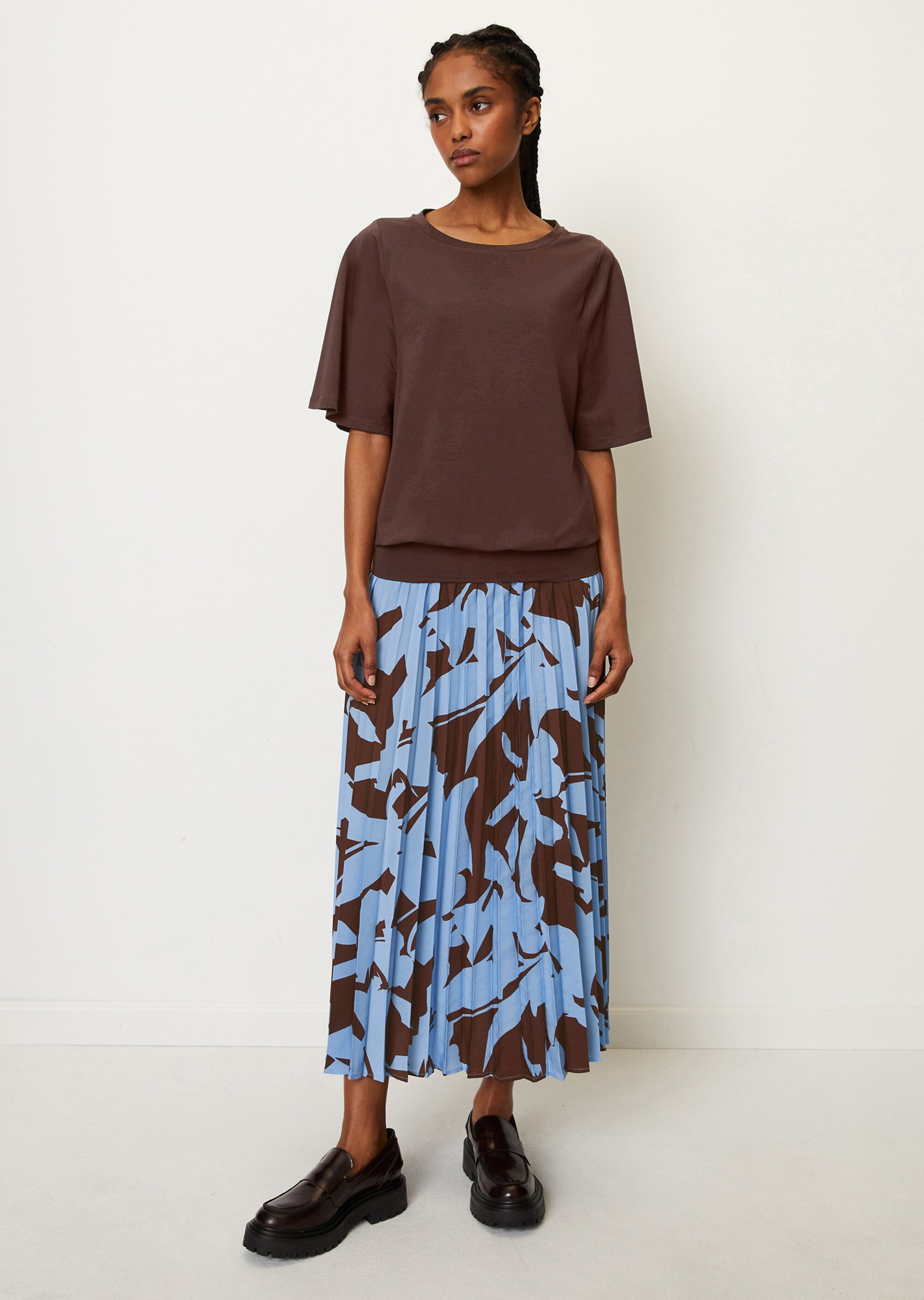 T-Shirt mit Bund-Abschluss regular mit TENCEL™ Modal