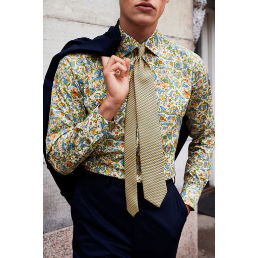 Eton Floral Signature Twill Slim Fit Skjorte, White, 44