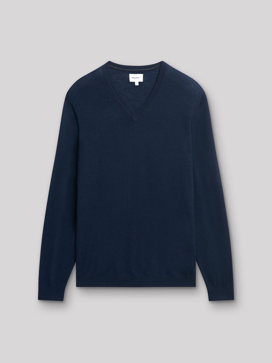 Pull col V en laine mérinos
