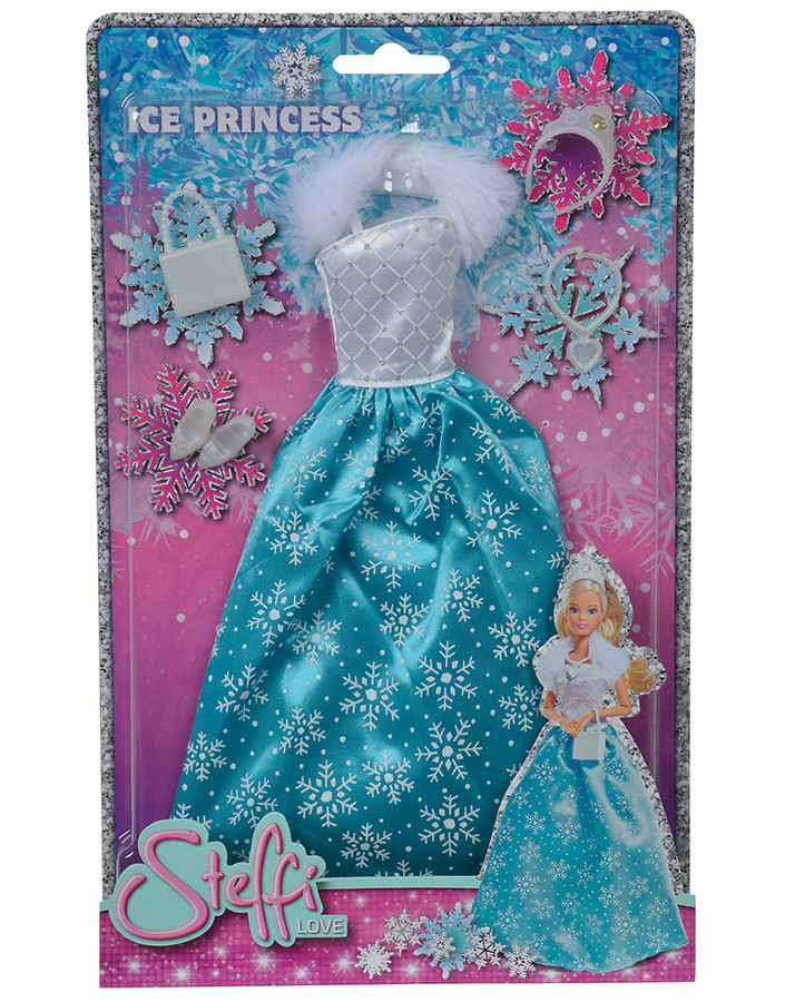 Puppenbekleidung Steffi LOVE – ICE PRINCESS 5-teilig in weiß/türkis