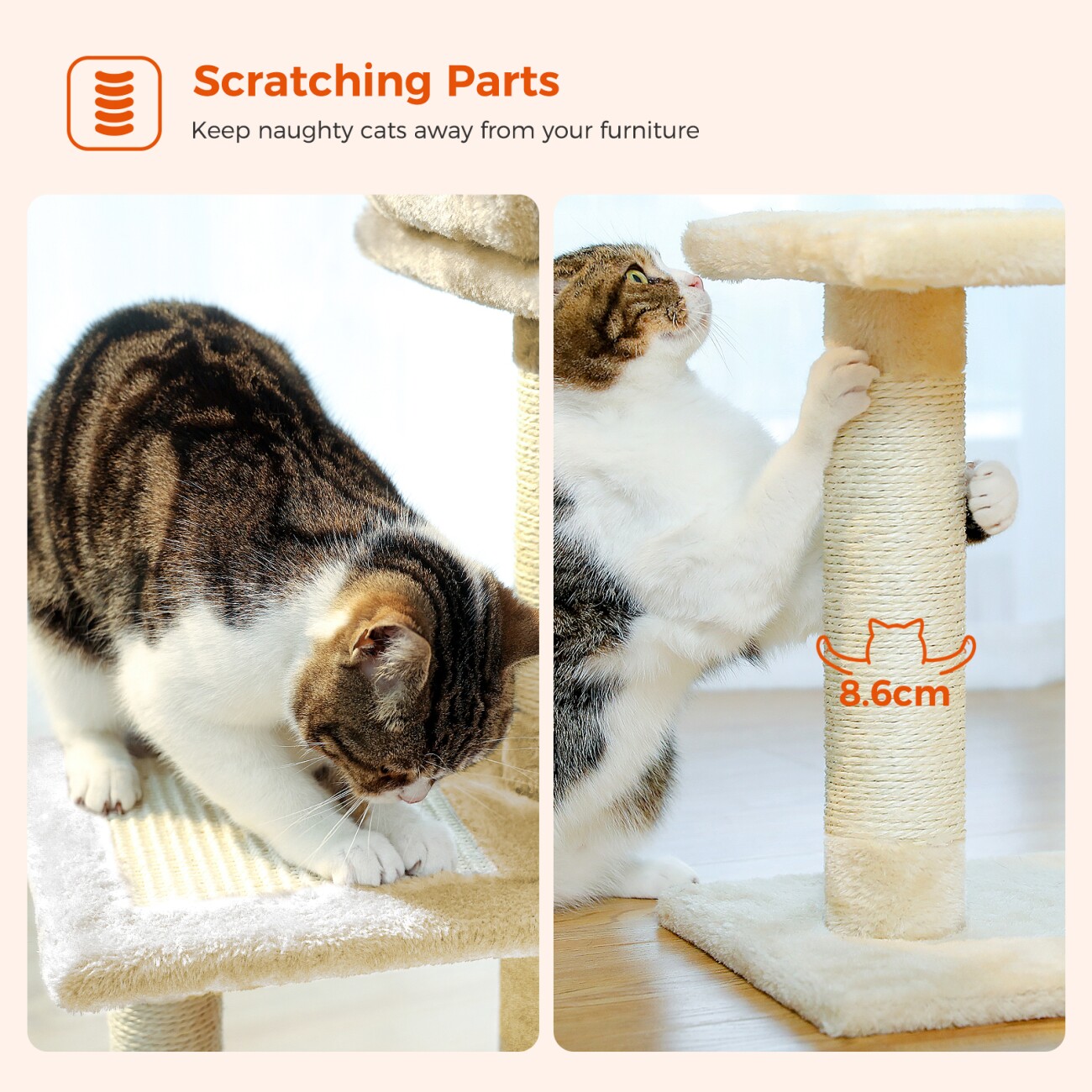 Pawz Road Kleiner Kratzbaum - 71,8 cm mit Hängematte