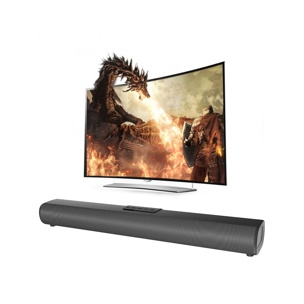 (50W) S20L Bluetooth 5.0 Stereo Soundbar Heimkino TV Lautsprecher / USB / Aux-In / Coax-In / HDMI   Fernbedienung - Schwarz