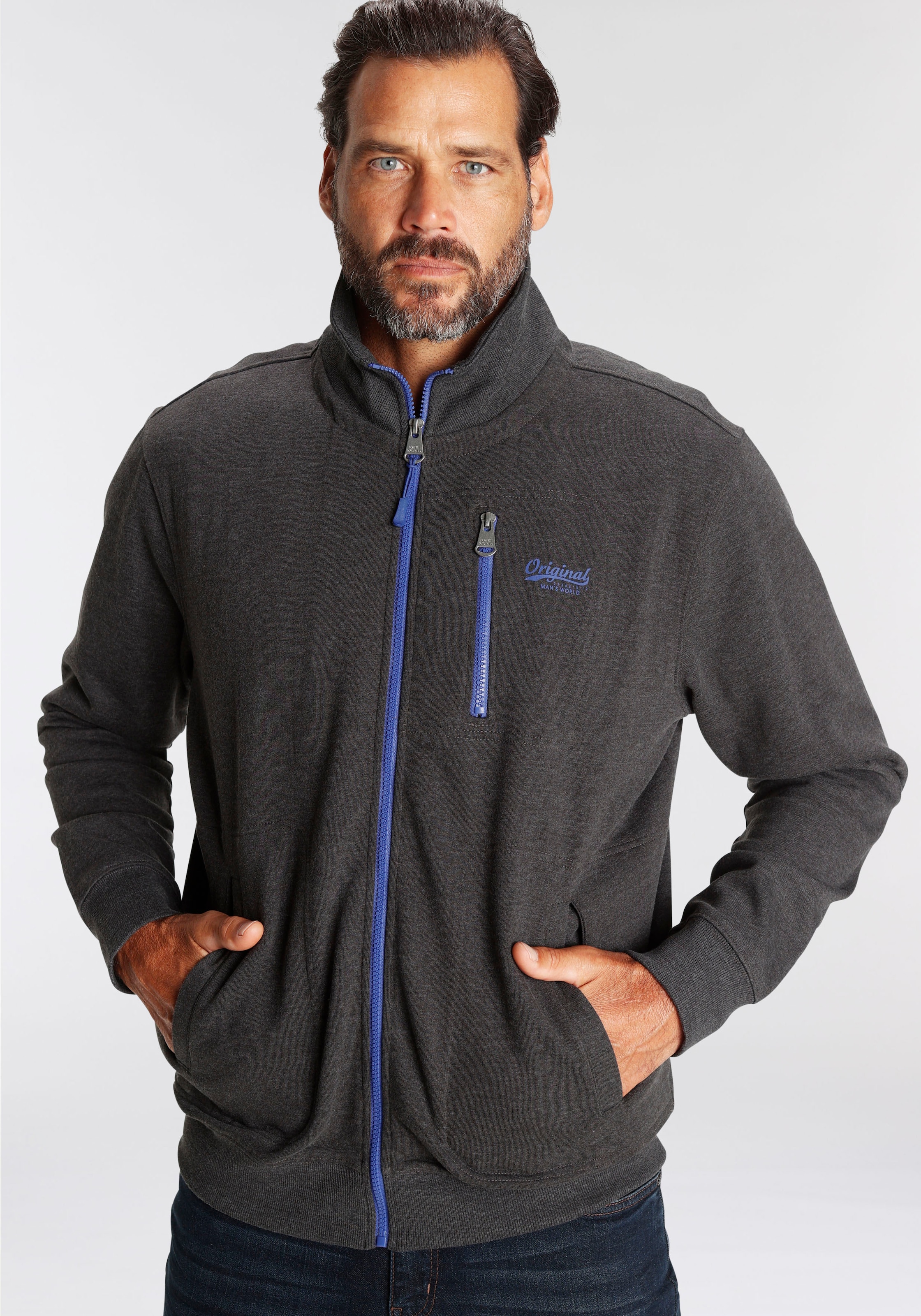 Man's World Sweatjacke , mit kontrastfarbigem Reissverschluss