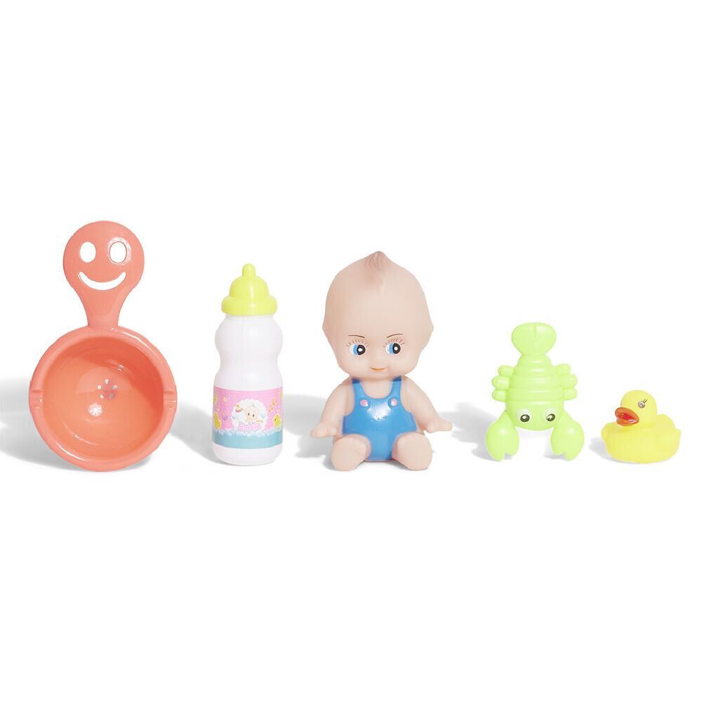 Poupon avec baignoire et accessoires