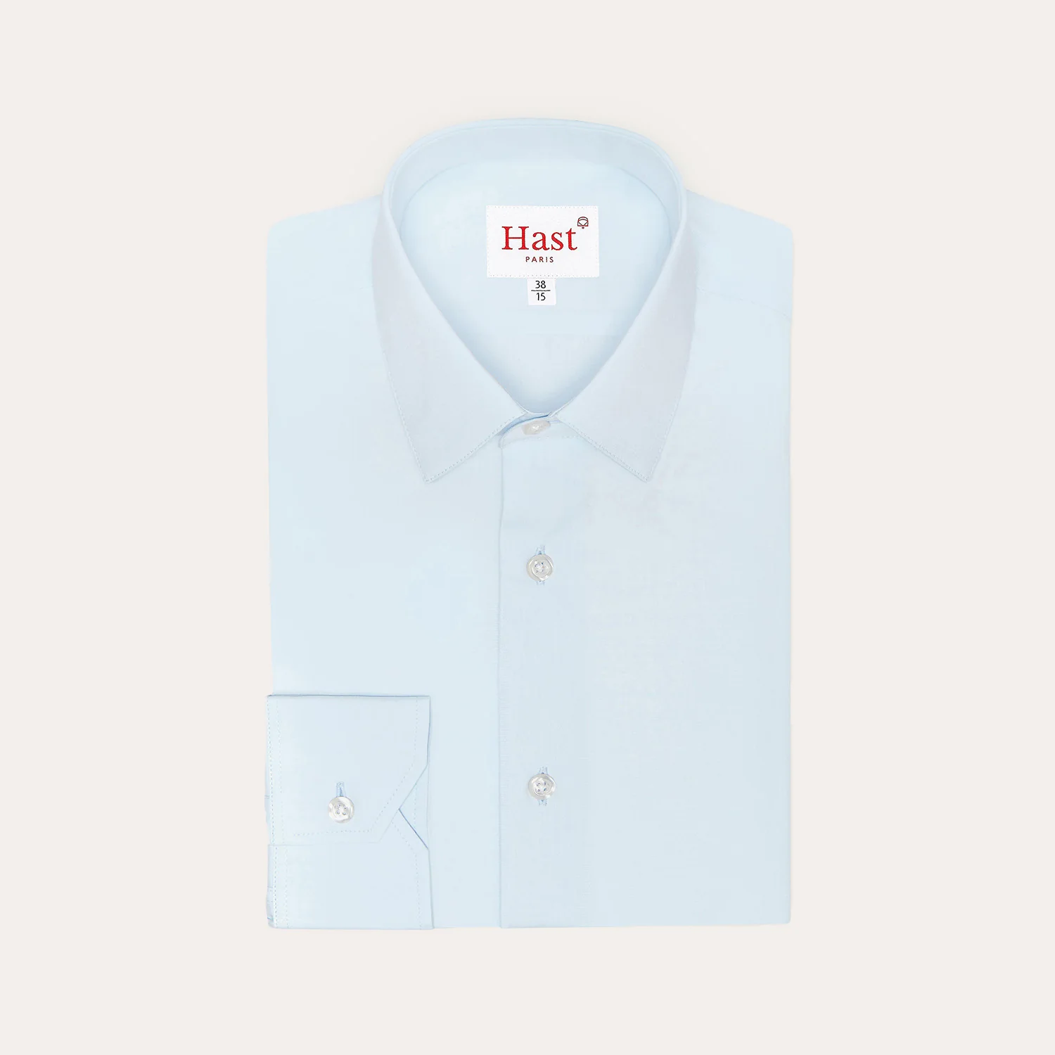 Fitted shirt in sky blue double-twisted poplin