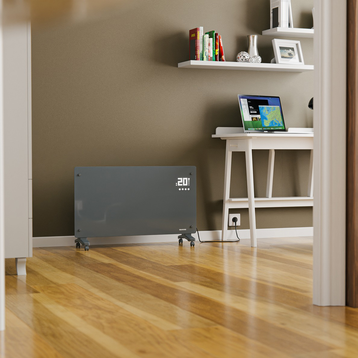 Auronic 2500 watt glazen paneel kachel - Grey