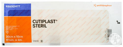 Smith&Nephew Cutiplast Steril Pansement Post-Opératoire Non Tissé 30x10cm Pièce 1 (66001477)