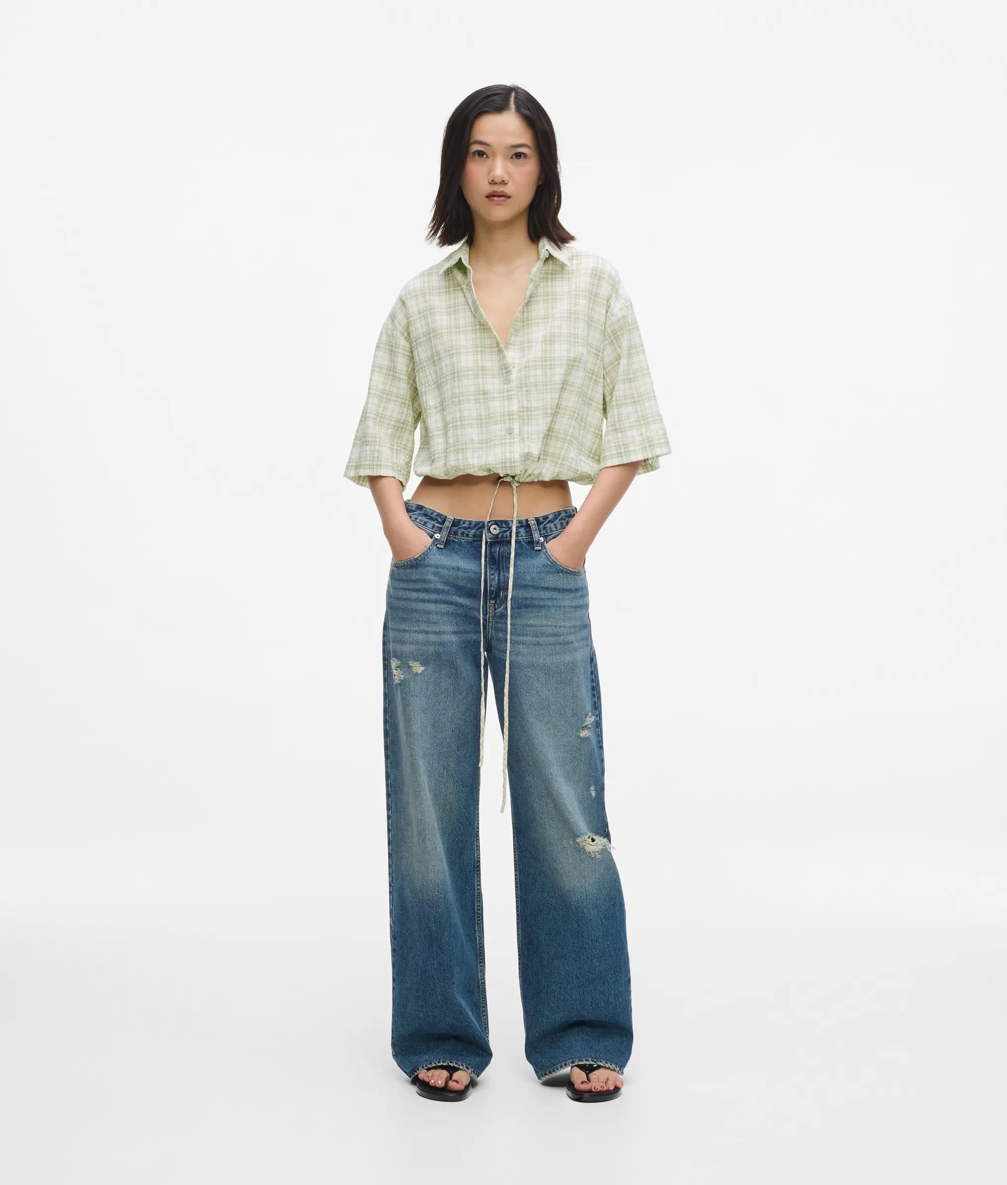 Boxy geruite blouse