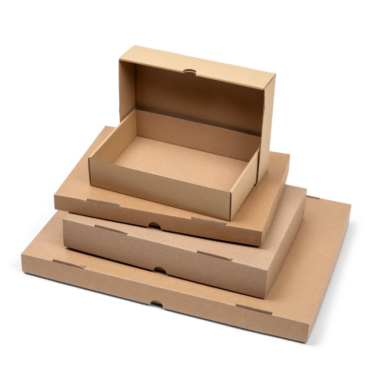 Stülpdeckelkarton aus Wellpappe, braun
