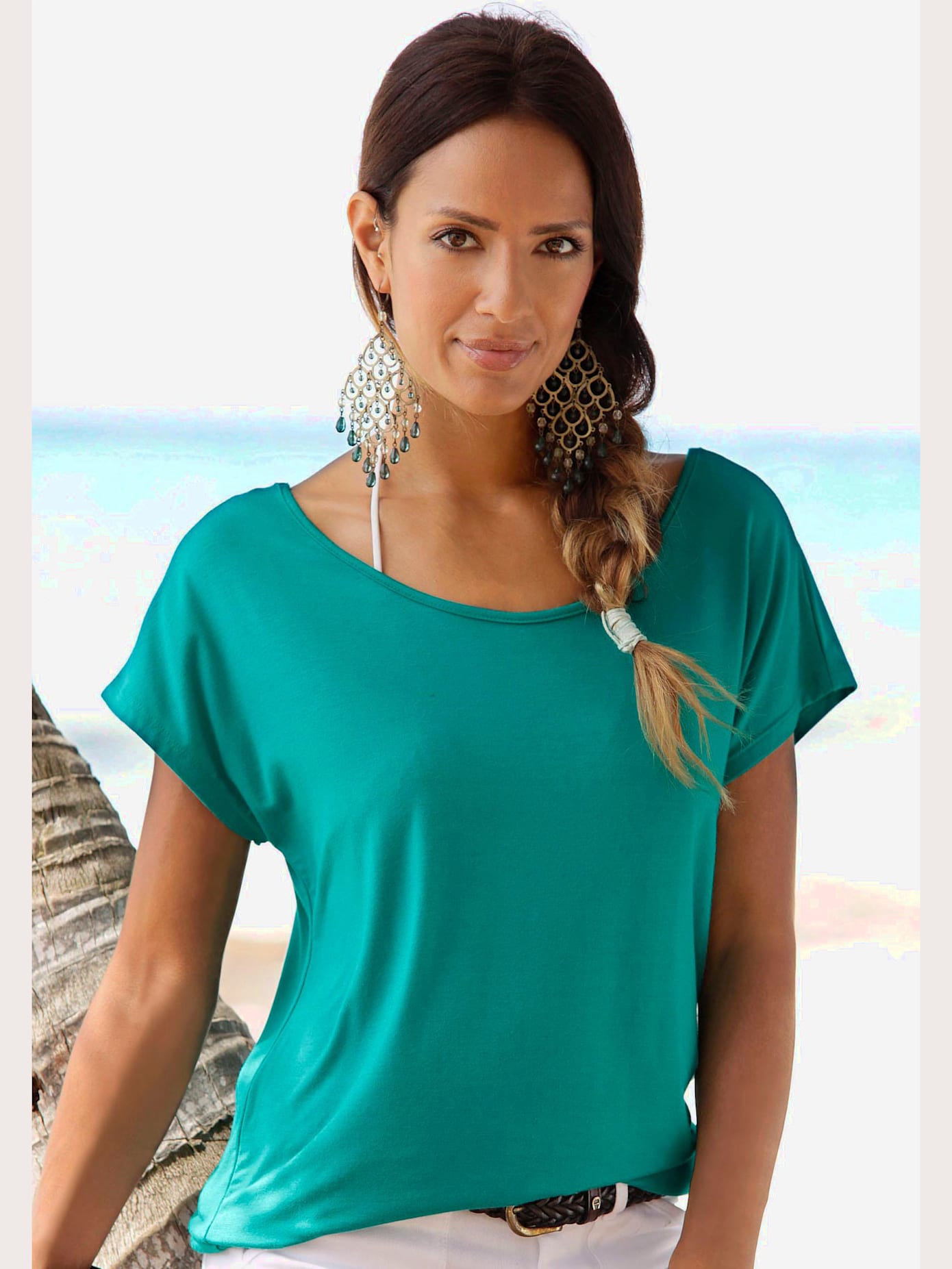T-shirt de plage encolure ronde
