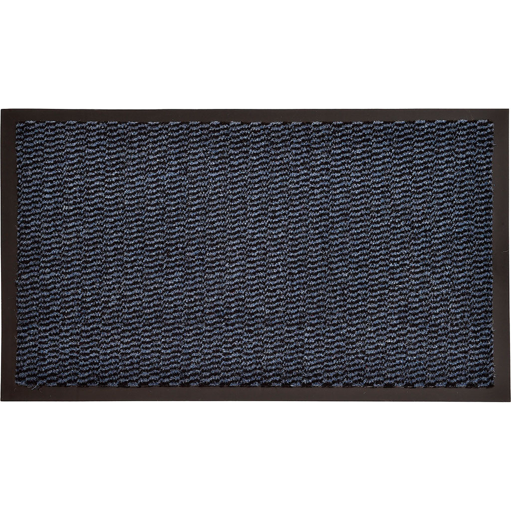 Tapis d'intérieur anti-poussière et absorbant bleu 60x80cm