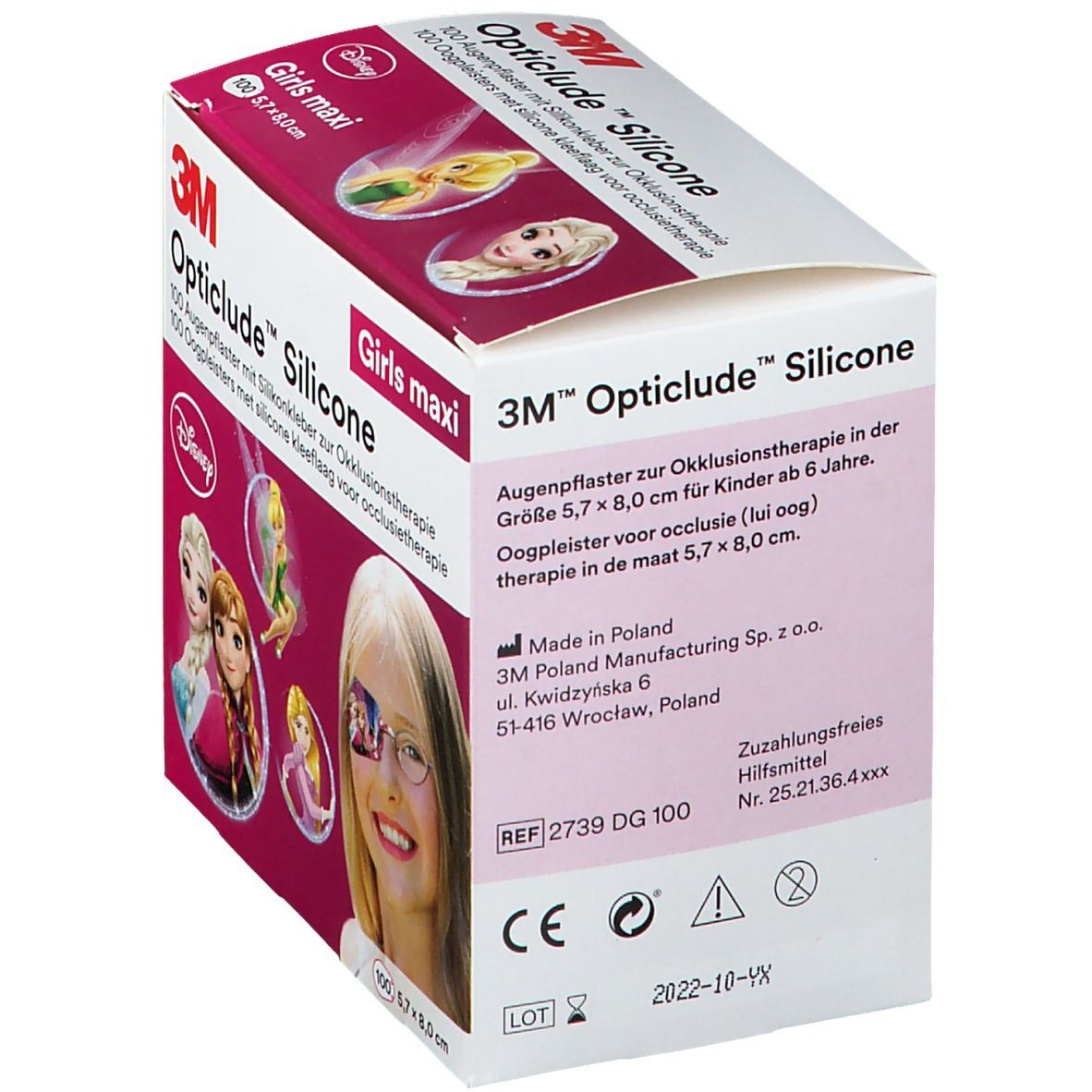 Opticlude 3M Silicone Disney Girl maxi 5,7 cm x 8 cm