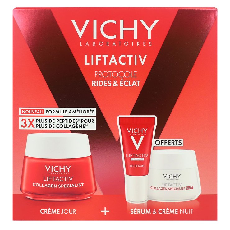 Coffret Liftactiv Collagen Specialist jour 500ml et sérum nuit offert
