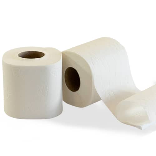 Papier toilette petit rouleau 200 feuilles blanc 9,1 x 10 cm Ecolabel Paredes