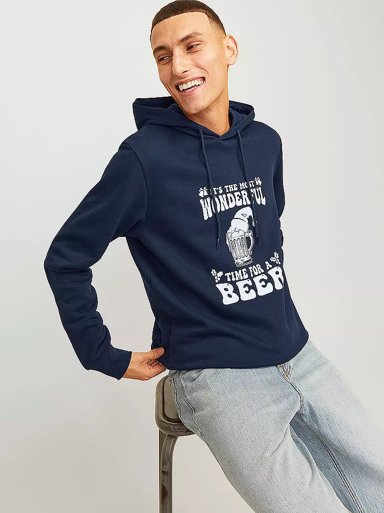 JACK & JONES Kapuzensweater - Hoodie JJXMAS  dunkelblau