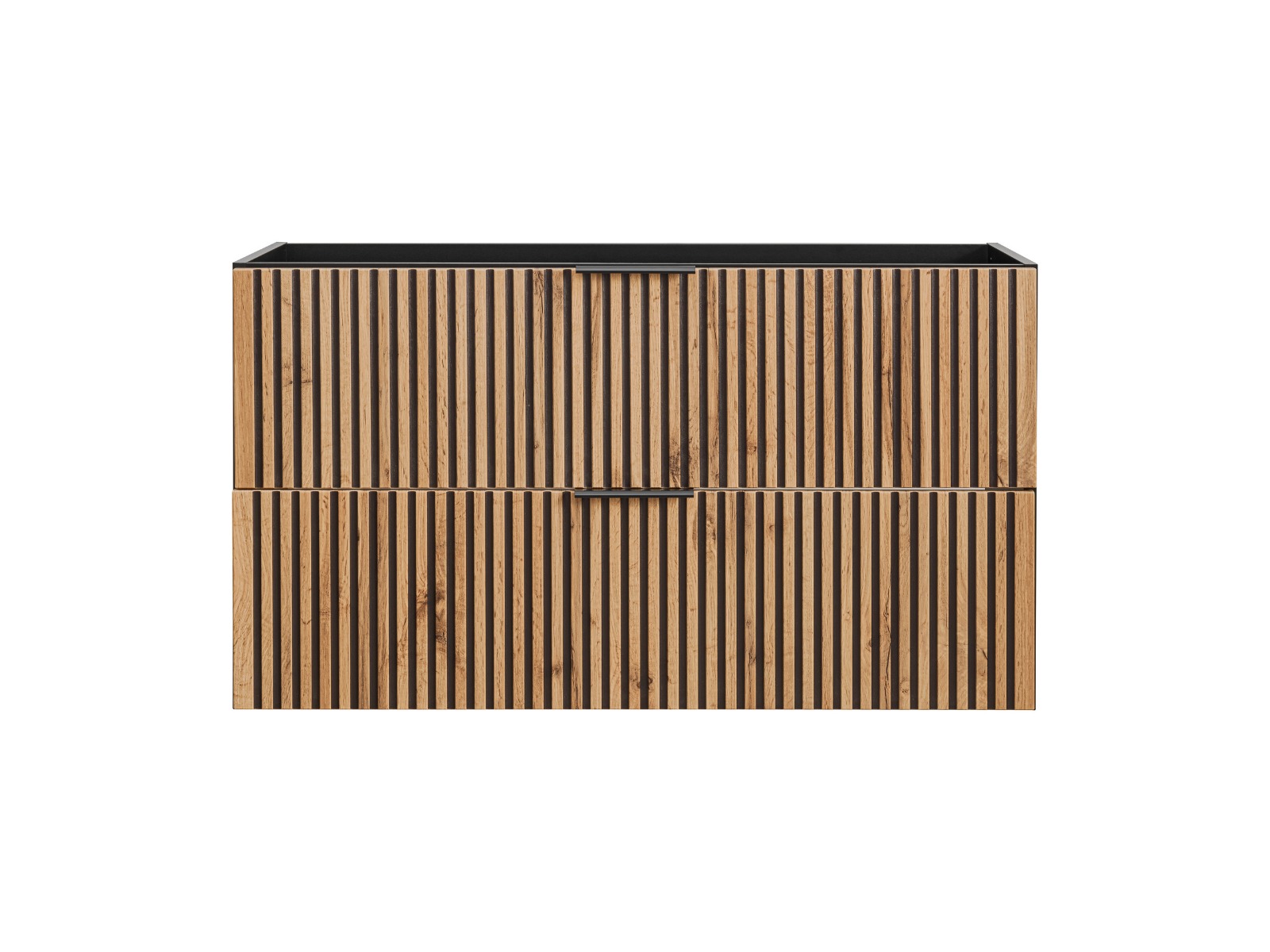 Comad Xilo Black Wotan FSC onderkast met ribbelfront 100cm zwart/eiken