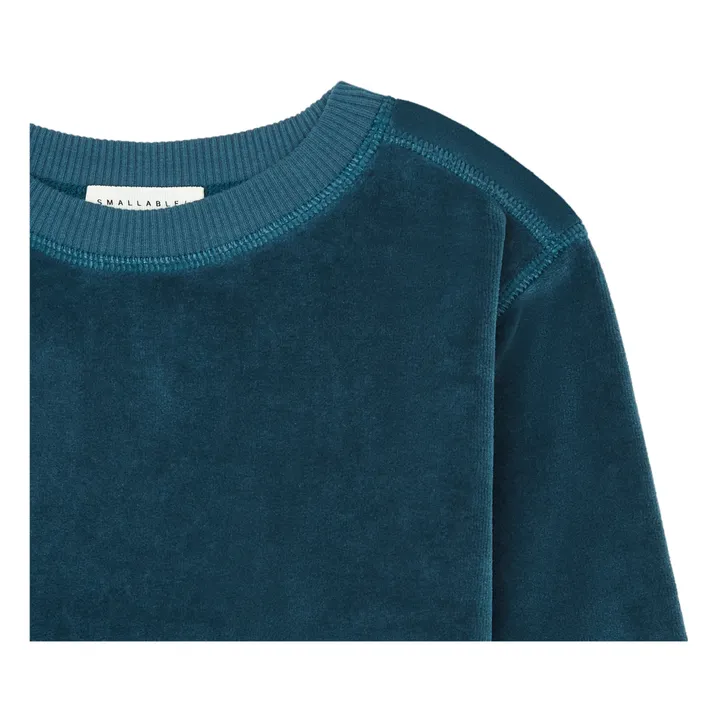 SMALLABLE BASICS Sweat Col Rond Garçon Velours | Océan
