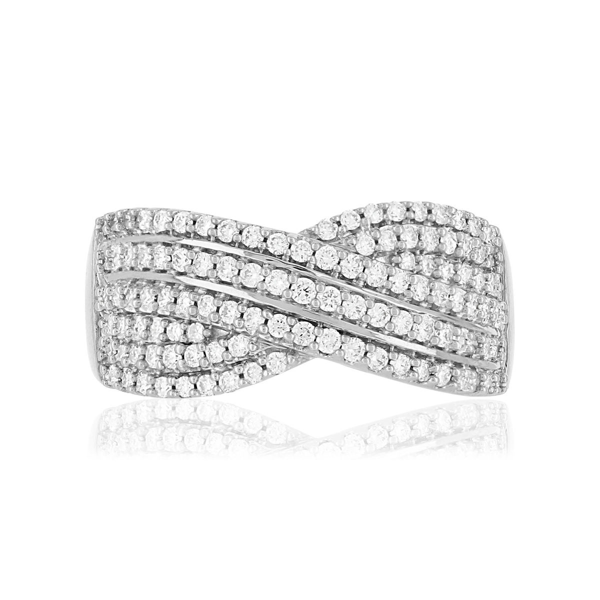Bague or blanc 750 diamants