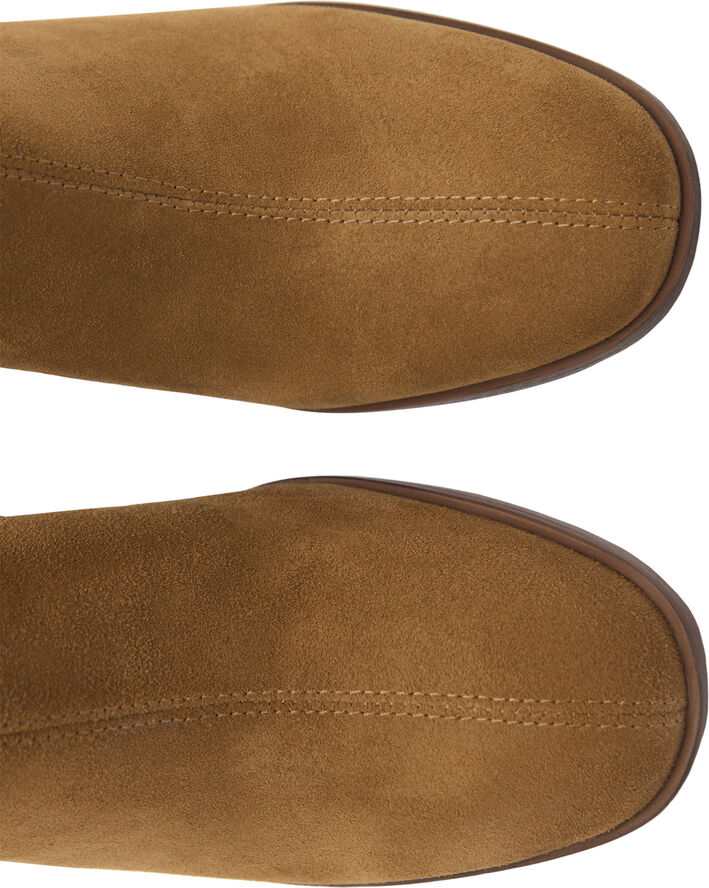 MANGO Heel suede ankle boot Medium brown
