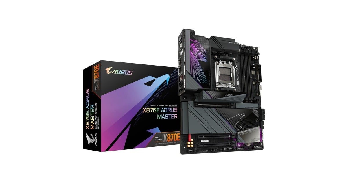 GIGABYTEX870E AORUS MASTER socket AM5 moederbord  (Zwart, RAID, 5 Gb-LAN, WLAN, BT, Sound, ATX, Tweedekans)