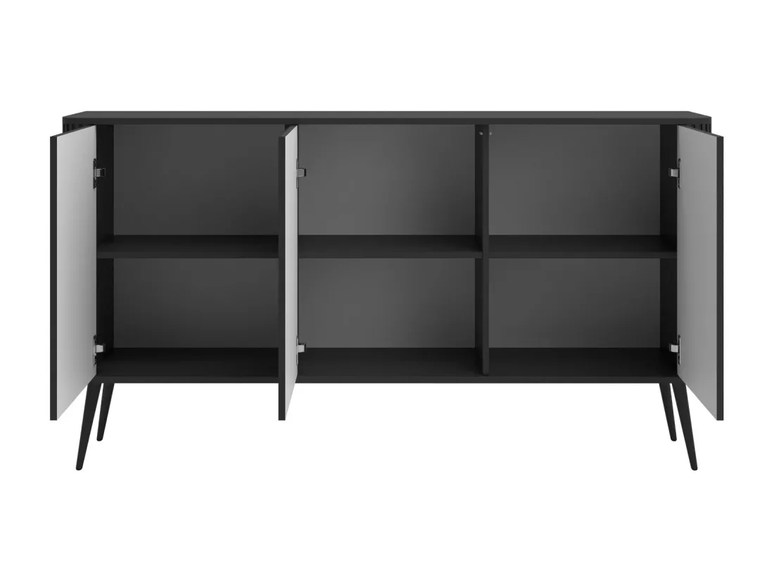 Buffet 3 portes - 163 cm - noir - OVARLO