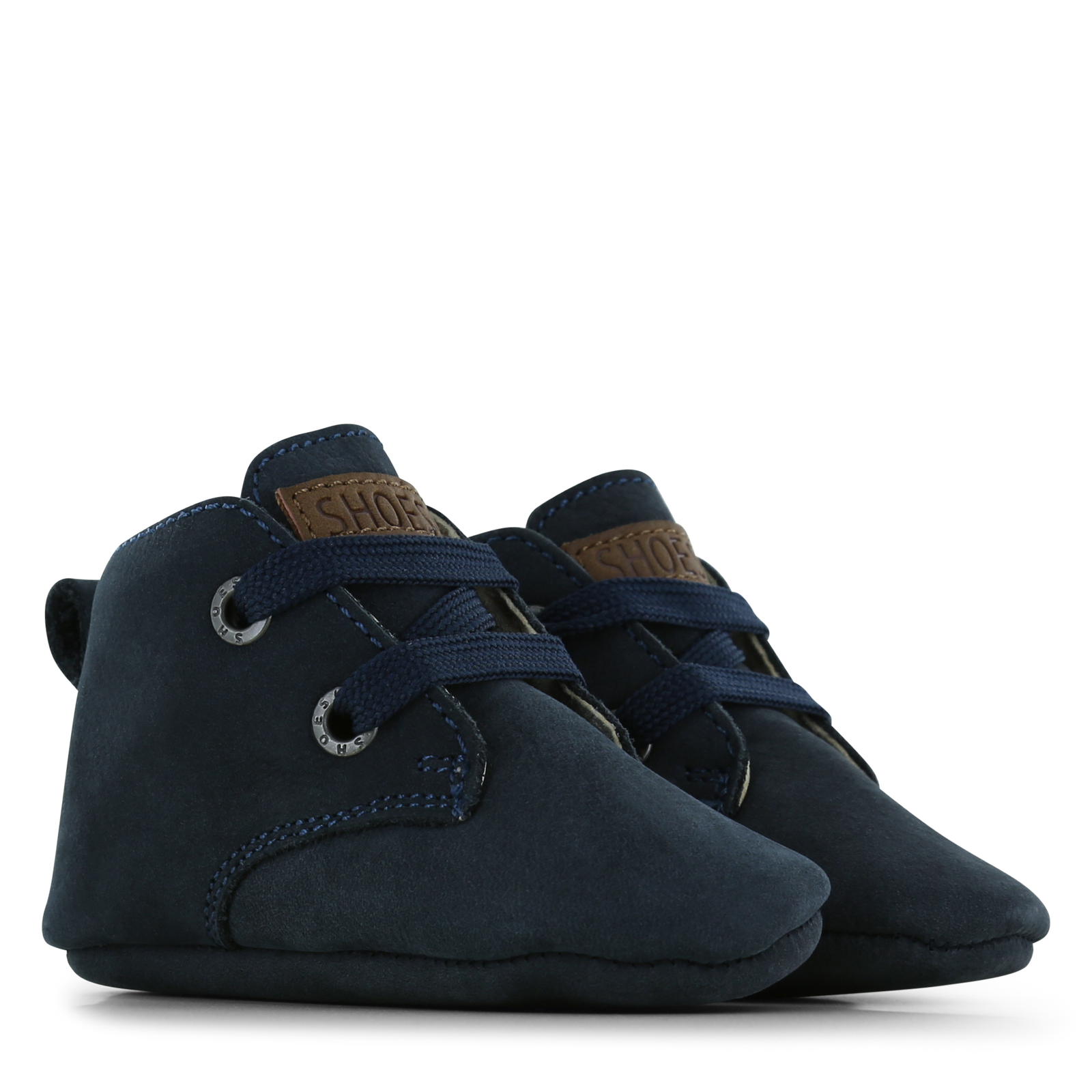 Shoesme Newborn dunkelblaue Lederpantoffeln