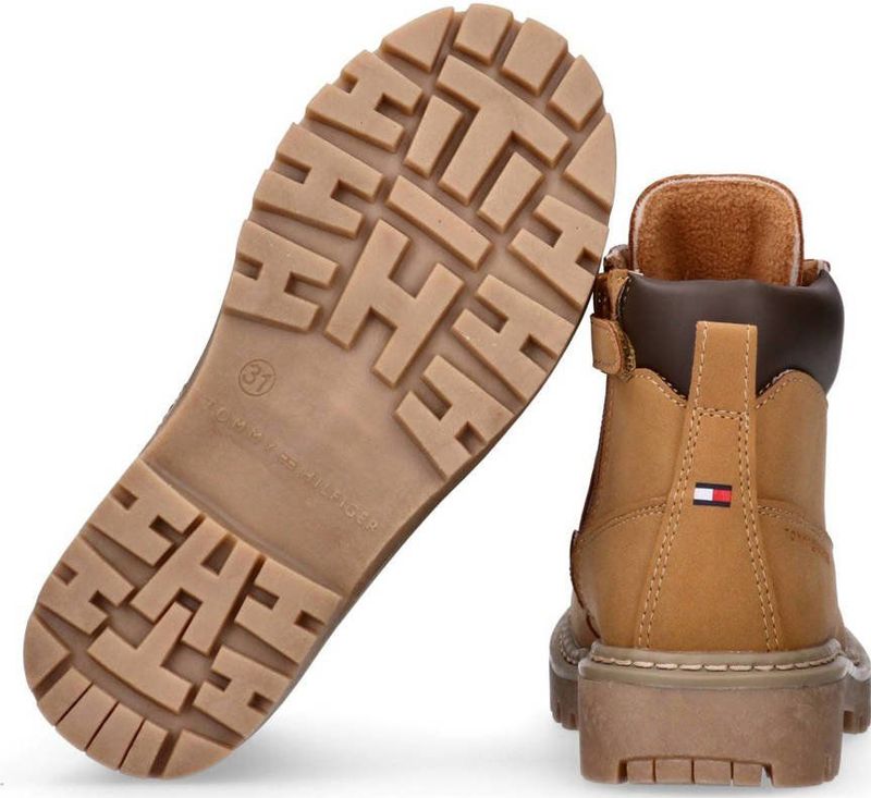 Tommy Hilfiger - Veterboots - Okerkleur - Vetersluiting - Synthetisch