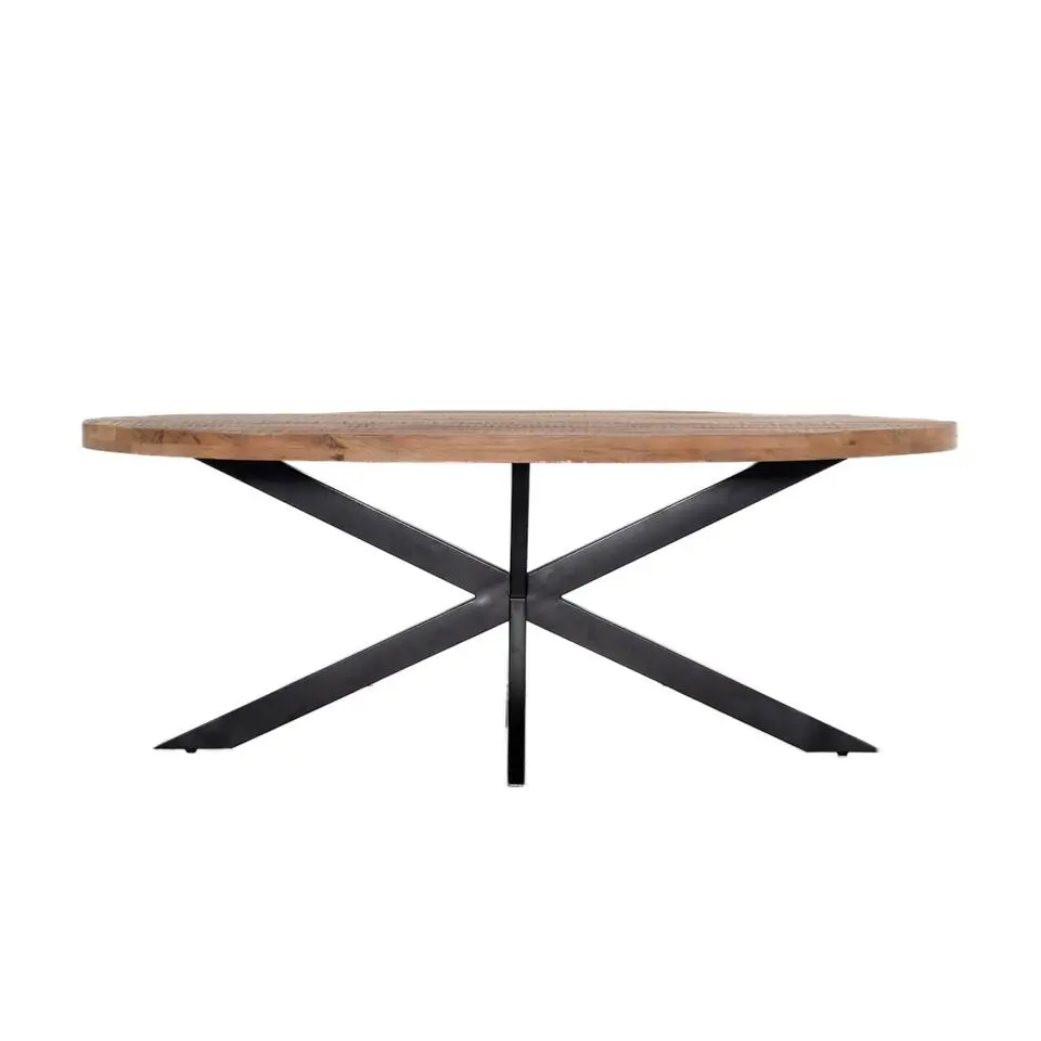 Eettafel Ovaal 200cm - Mangohout Naturel - Matrix-Poot - Mansour