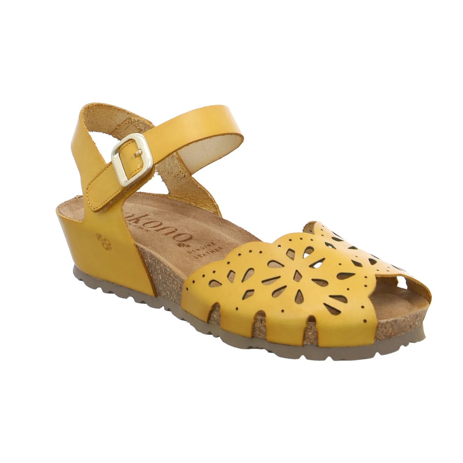 Bio-Sandalette Curry Leder