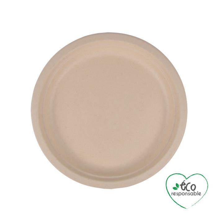 SET 12 ASSIETTES RONDES CANNE A SUCRE 18CM NATUREL
