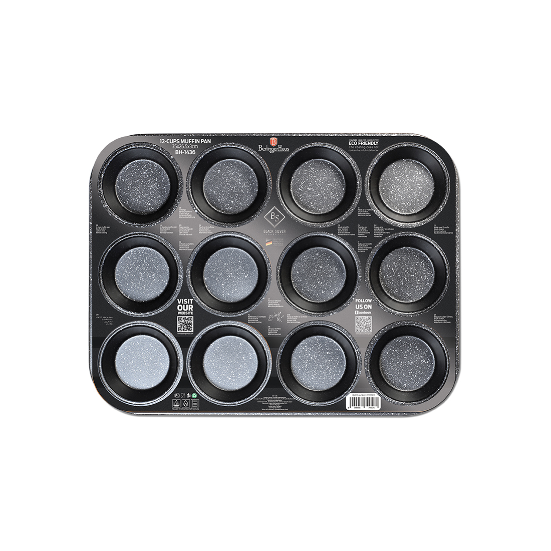 Berlinger Haus Muffin Backform für 12 Stk. Black Silver Collection
