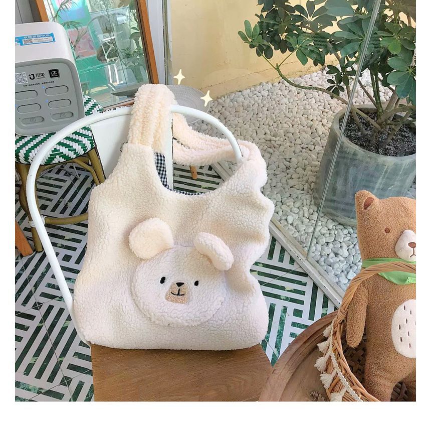 TangTangBags - Fleece Tote Bag met Beer-applicatie