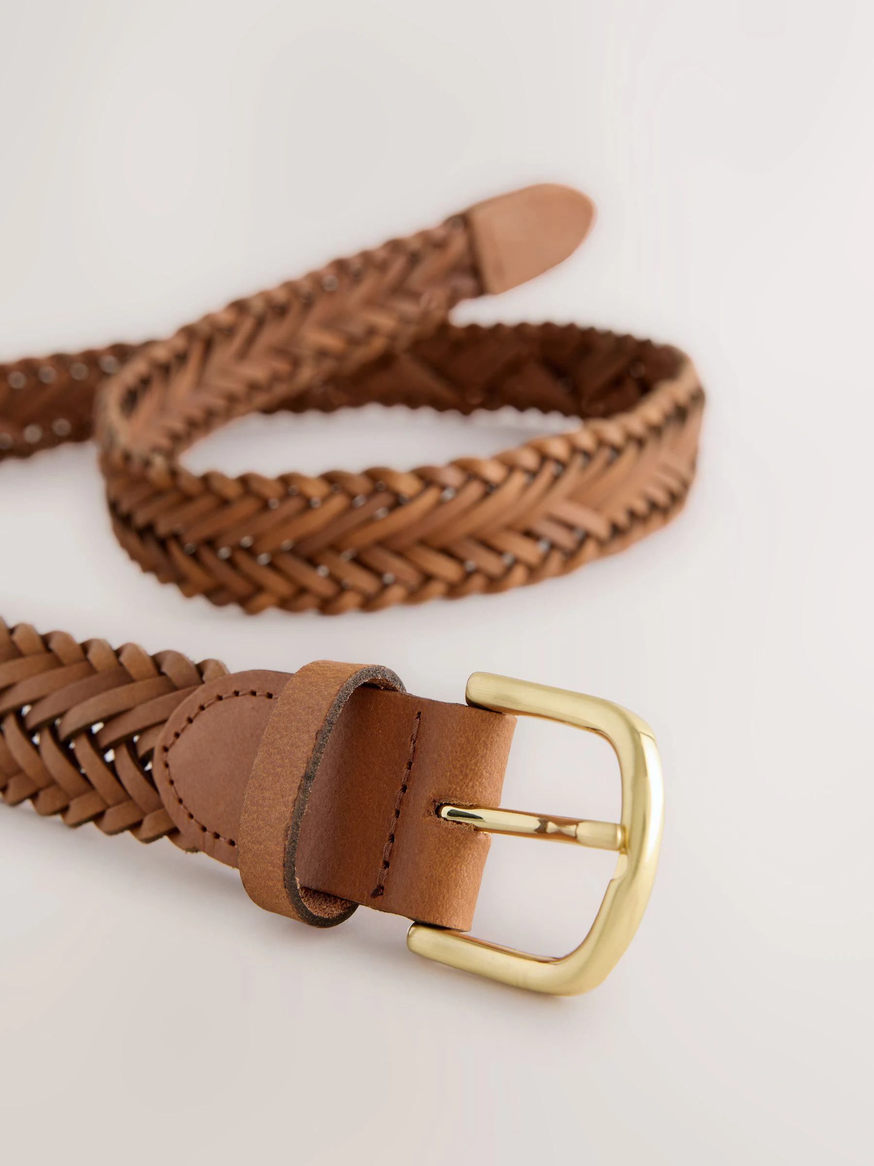 Lichtbruin - Hand Plaited Leather Belt