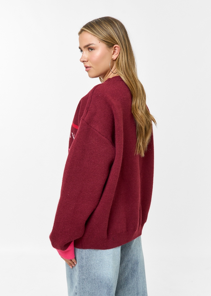 Mirthe trui burgundy