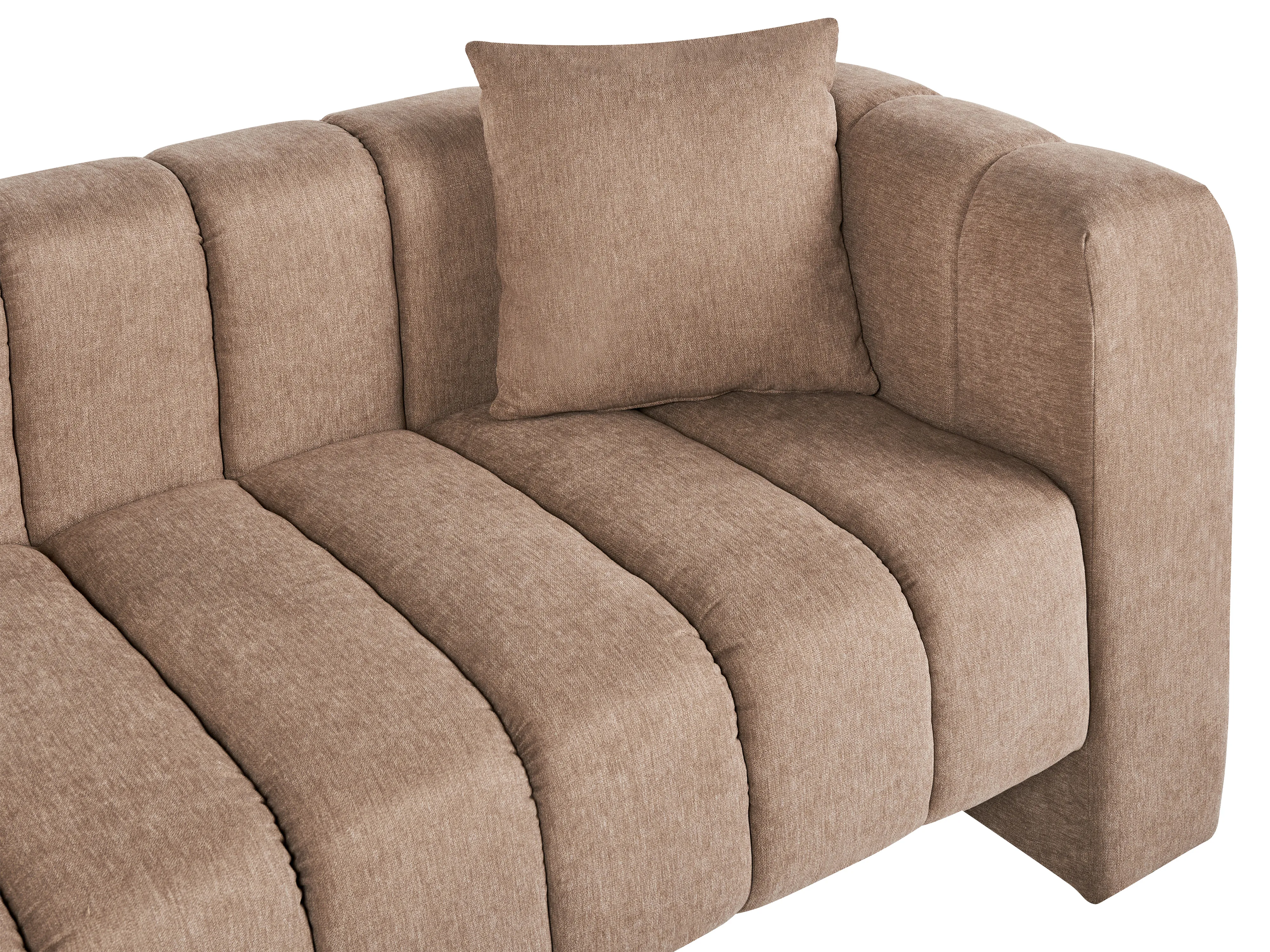 Rechtszijdige chaise longue LANNILS Stof Lichtbruin