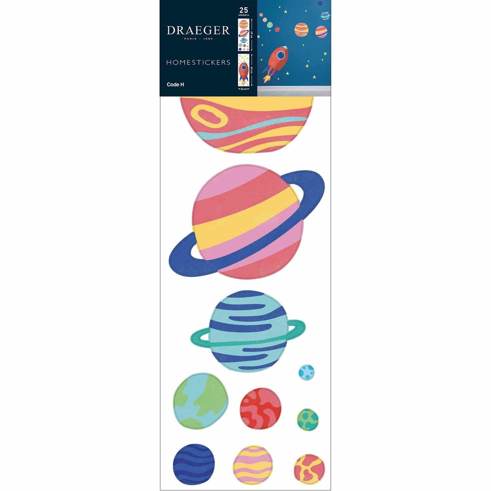 Sticker mural - planètes et fusée
