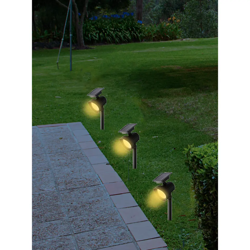 Lumineo Tuinverlichting spots - 2 stuks - solar - 31 cm