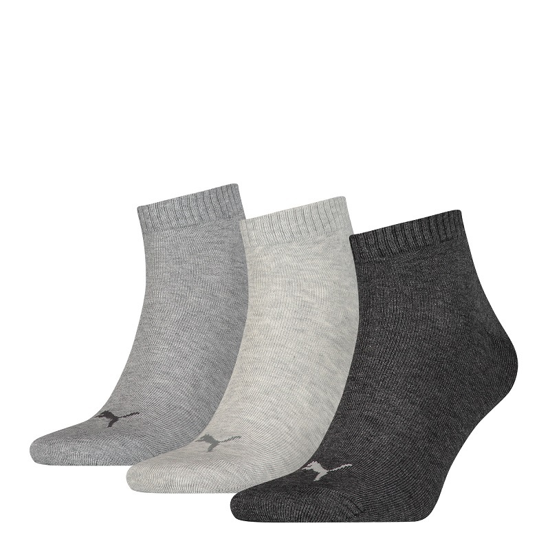 3er Pack PUMA Damen und Herren Socken - grau-hellgrau-anthrazit - 35/38