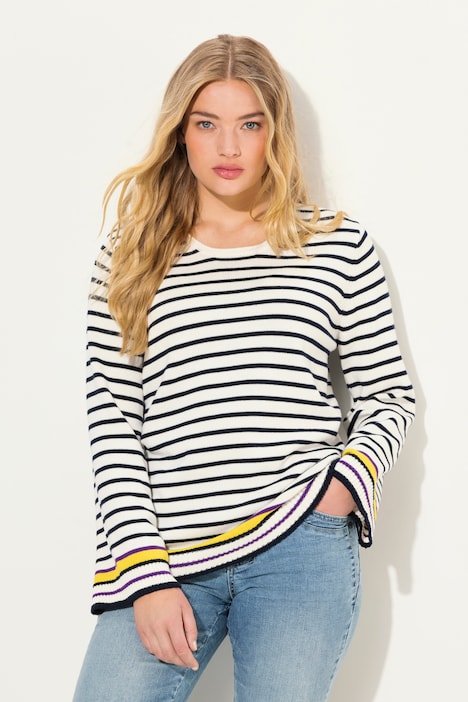 Ringel Srrickpullover, Rundhals, Langarm