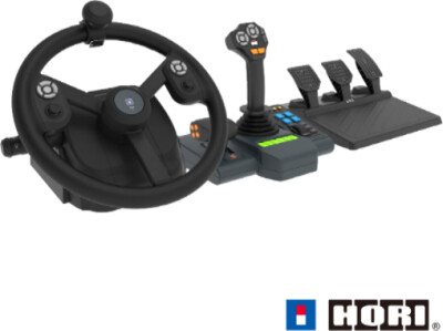Hori - Farming Control System For Pc - Windows 11/10 - For Farming Simulator With Full-Size Steering Wheel, Control Panel & Pedals