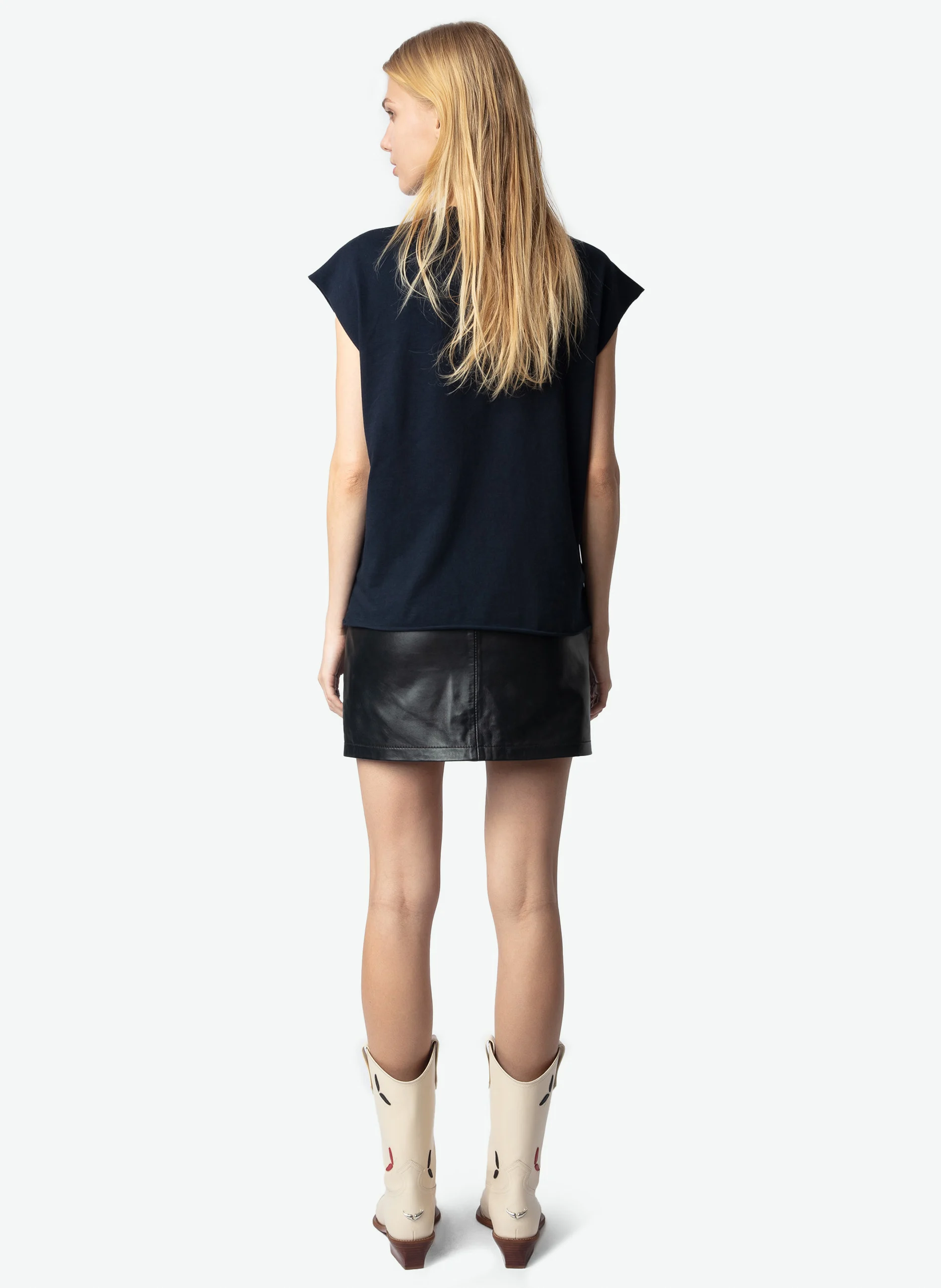 CLOE - Débardeur imprimé en coton bio | Bleu
